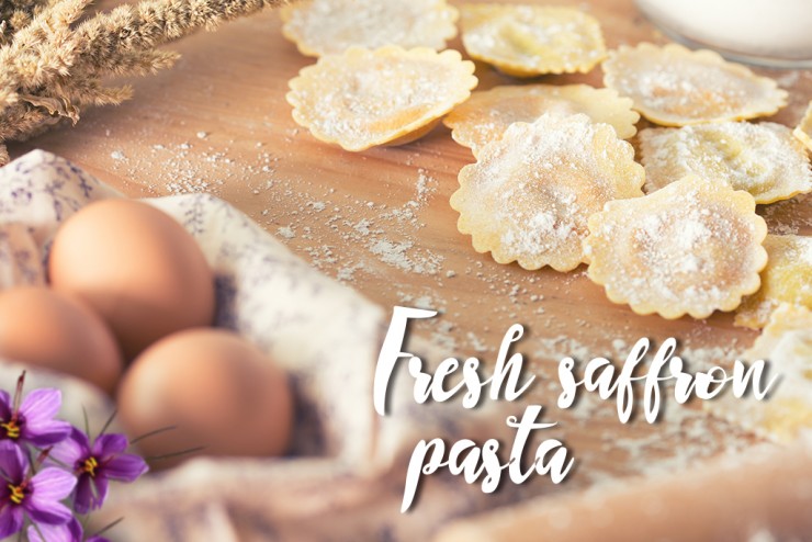 Fresh saffron pasta