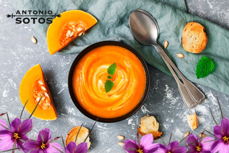 Natillas veganas de calabaza y azafrán