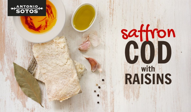 Saffron cod with raisins