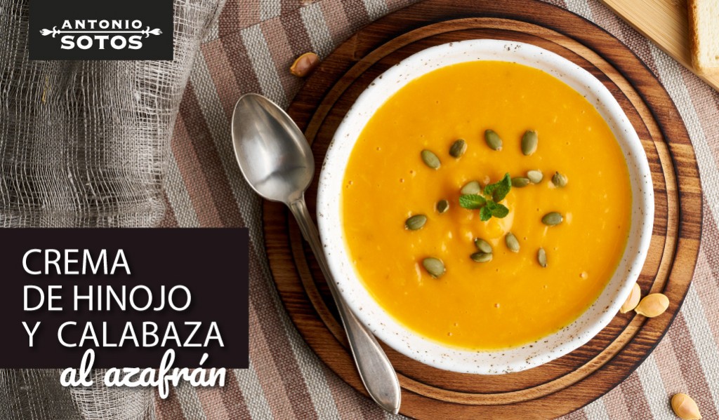 Crema de hinojo y calabaza con azafrán