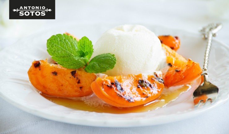 Seasonal saffron roasted peaches