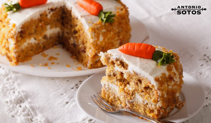 Pastel de zanahoria con crema de queso